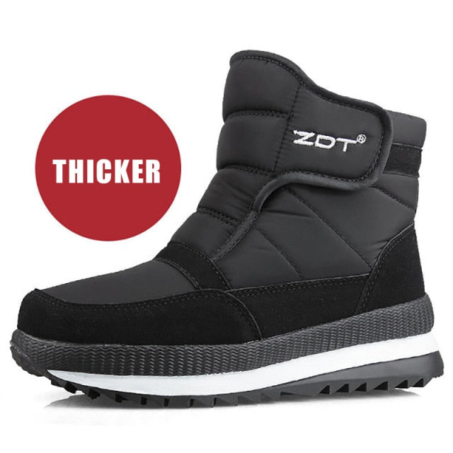 2020 Men Boots High Quality Winter Shoes Men Unisex Ankle Boots Waterproof Non-slip Thick Warm Fur Men Snow Boots Size 36-47