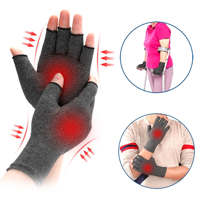 Lightweight Arthritis Pressure Health Gloves High Elastic Breathable Rehabilitation Half Finger Gloves