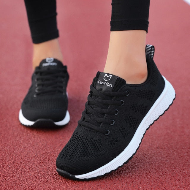 2020 Sneakers Women Shoes Flats Casual Ladies Shoes Woman Lace-Up Mesh Light Breathable Female zapatillas de deporte para mujer