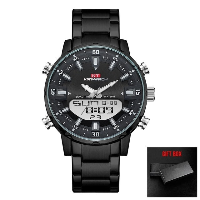 KAT-WACH Watch Male 2020 Sports Digital Watches Men Waterproof Steel Military Quartz Watch For Men Wristwatch Relogio Masculino