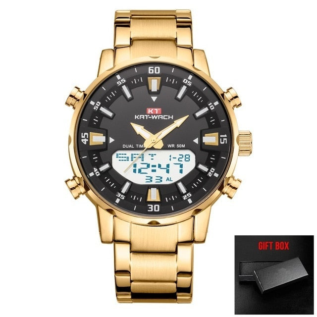 KAT-WACH Watch Male 2020 Sports Digital Watches Men Waterproof Steel Military Quartz Watch For Men Wristwatch Relogio Masculino