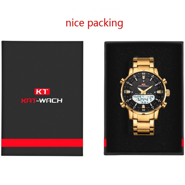 KAT-WACH Watch Male 2020 Sports Digital Watches Men Waterproof Steel Military Quartz Watch For Men Wristwatch Relogio Masculino