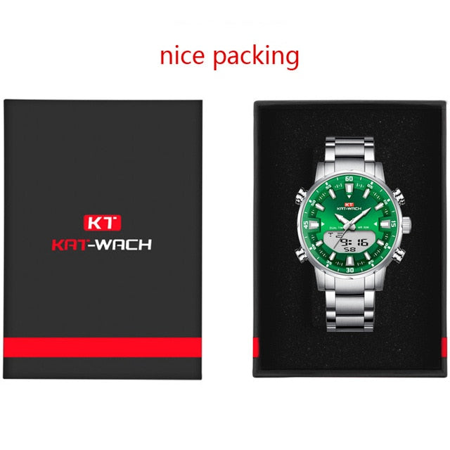 KAT-WACH Watch Male 2020 Sports Digital Watches Men Waterproof Steel Military Quartz Watch For Men Wristwatch Relogio Masculino