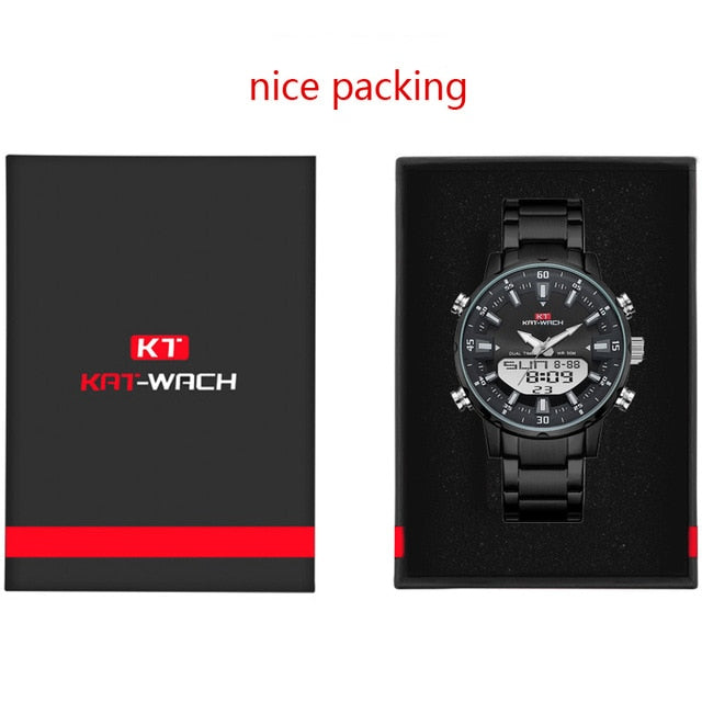 KAT-WACH Watch Male 2020 Sports Digital Watches Men Waterproof Steel Military Quartz Watch For Men Wristwatch Relogio Masculino