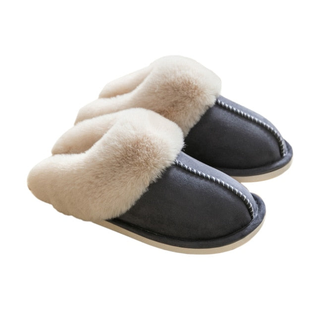 2020 New Women Indoor Slippers Warm Plush Home Slipper Anti Slip Autumn Winter Shoes House Floor Soft Slient Slides