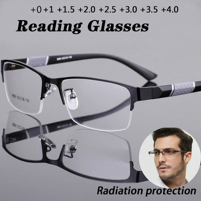 New Trend Reading Glasses Reading Glasses Men and Women High Quality Half Frame Diopters Business Office Men Reading Glasses