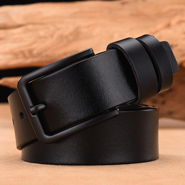 [LFMB]cow genuine leather luxury strap male belts for men new fashion classice vintage pin buckle leather belt male belt men