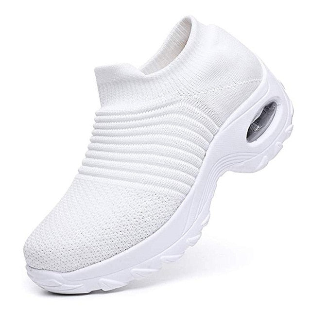 Running Sneakers Fashion Breathable Mesh Casual Shoes Platform Sneakers Men Platform Slip-On Sneakers Walking  Women Shoes