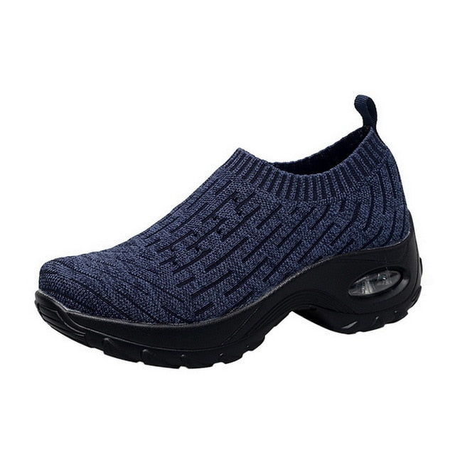 Running Sneakers Fashion Breathable Mesh Casual Shoes Platform Sneakers Men Platform Slip-On Sneakers Walking  Women Shoes