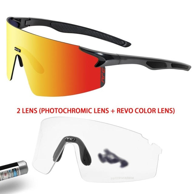 NRC 3 Lens UV400 Cycling Sunglasses TR90 Sports Bicycle Glasses MTB Mountain Bike Fishing Hiking Riding Eyewear for men women