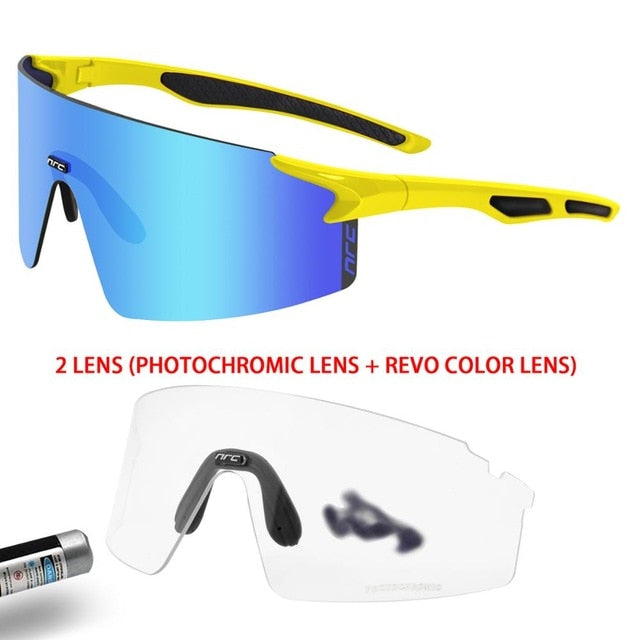 NRC 3 Lens UV400 Cycling Sunglasses TR90 Sports Bicycle Glasses MTB Mountain Bike Fishing Hiking Riding Eyewear for men women