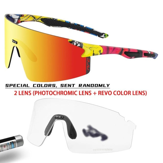 NRC 3 Lens UV400 Cycling Sunglasses TR90 Sports Bicycle Glasses MTB Mountain Bike Fishing Hiking Riding Eyewear for men women