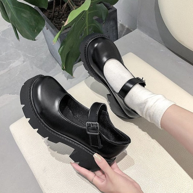 shoes lolita shoes women Japanese Style Mary Jane Shoes Women Vintage Girls High Heel Platform shoes College Student big size 40