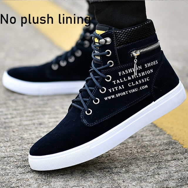 Ankle boots men snow boots winter warm Lace-up men shoes 2021 new fashion flock plush winter boots men shoe plus size 39-47