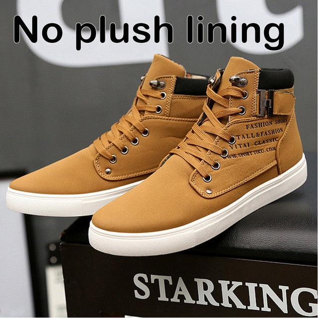 Ankle boots men snow boots winter warm Lace-up men shoes 2021 new fashion flock plush winter boots men shoe plus size 39-47