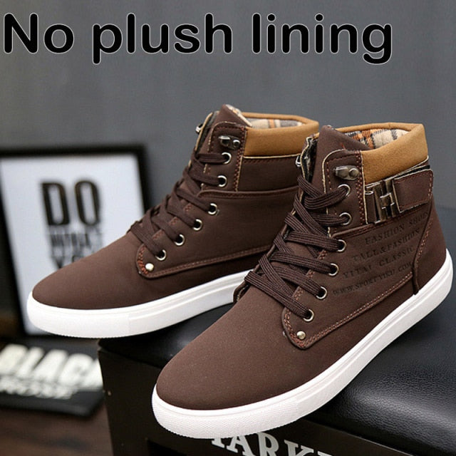 Ankle boots men snow boots winter warm Lace-up men shoes 2021 new fashion flock plush winter boots men shoe plus size 39-47