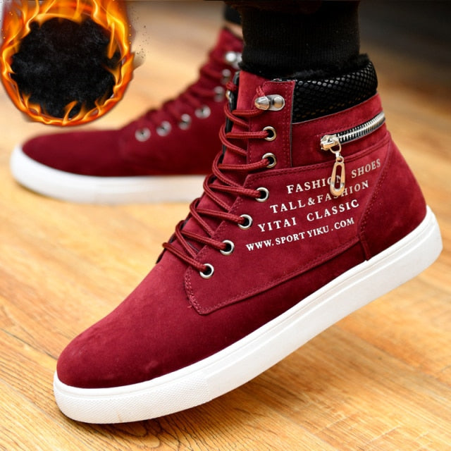 Ankle boots men snow boots winter warm Lace-up men shoes 2021 new fashion flock plush winter boots men shoe plus size 39-47