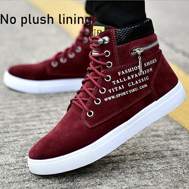 Ankle boots men snow boots winter warm Lace-up men shoes 2021 new fashion flock plush winter boots men shoe plus size 39-47