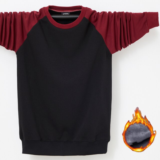 Autumn Winter Men Warm Thermal Tshirt Men's Long Sleeve Casual O Neck Velvet Thick Plus Thick T-Shirt Male Tees Plus Size 6XL