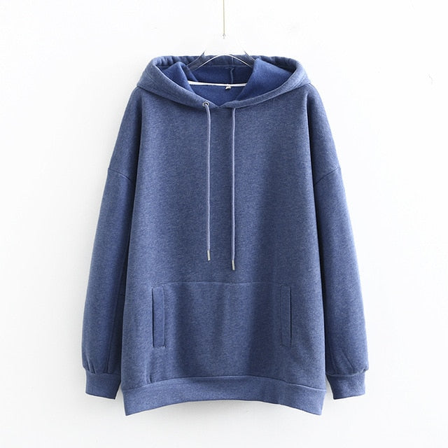 Tangada Women couple sweatshirt fleece 100% cotton amygreen oversized hood hoodies sweatshirts plus size SD60