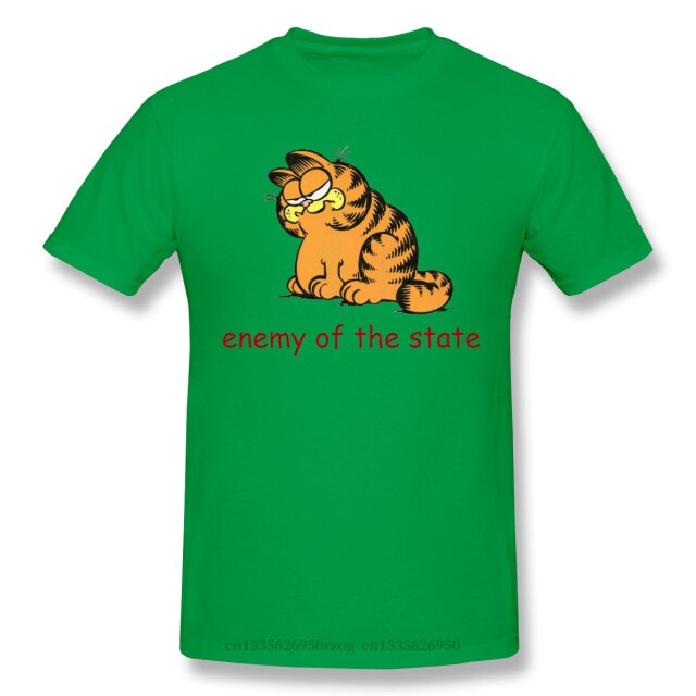 Comrade GarfAnime Clothes Design The Garfield Show Animated Television Series Cotton Men T-Shirt