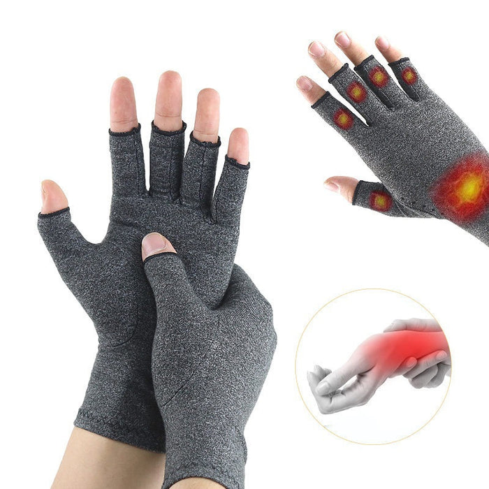 Sfit 1 Pair Arthritis Gloves Premium Arthritic Joint Pain Relief Hand Gloves Therapy Open Fingers Gloves Yoga Sports Gloves