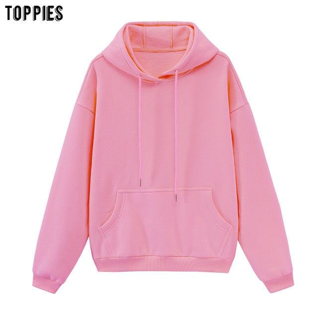 toppies Womens Tracksuits Hooded Sweatshirts 2020 Autumn Winter Fleece Oversize Hoodies Solid Pullovers Jackets Unisex Couple