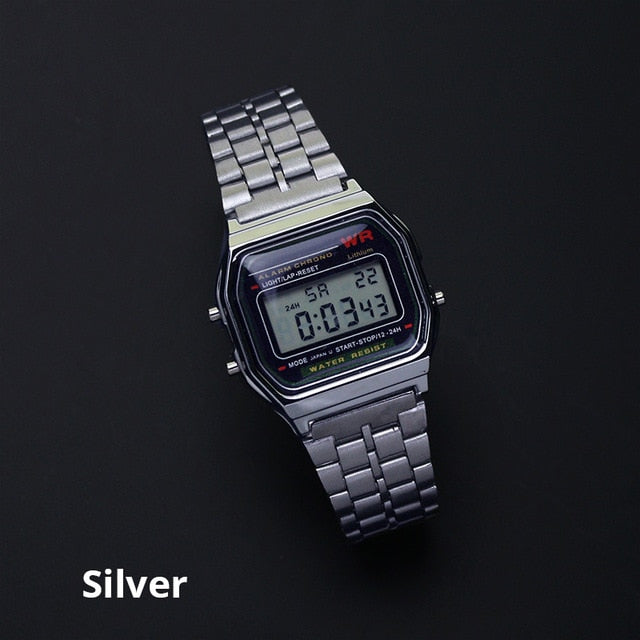 Rose Gold Silver Watches Men Women Electronic Digital Display Retro Style Clock Men's Relogio Masculin Reloj Hombre homme