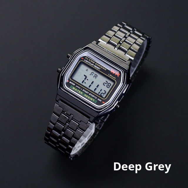 Rose Gold Silver Watches Men Women Electronic Digital Display Retro Style Clock Men's Relogio Masculin Reloj Hombre homme