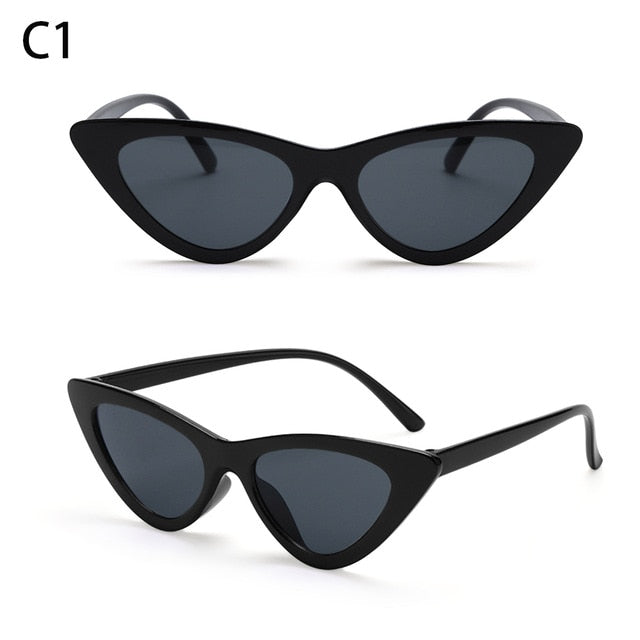 Sexy Cat Eye Sunglasses Women Brand Designer Mirror Black Triangle Sun Glasses Female Lens Shades Streetwear Eyewear UV400