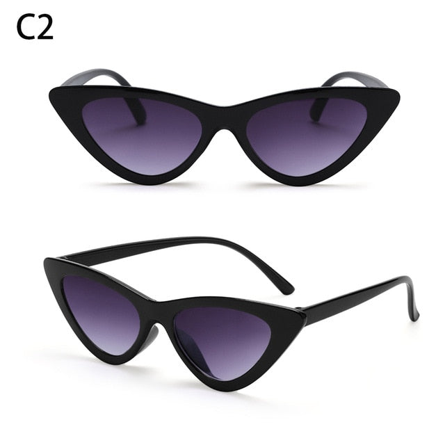 Sexy Cat Eye Sunglasses Women Brand Designer Mirror Black Triangle Sun Glasses Female Lens Shades Streetwear Eyewear UV400