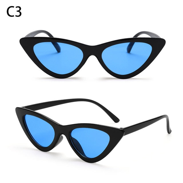 Sexy Cat Eye Sunglasses Women Brand Designer Mirror Black Triangle Sun Glasses Female Lens Shades Streetwear Eyewear UV400