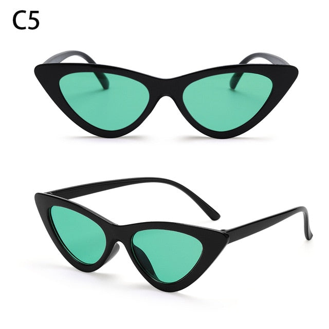 Sexy Cat Eye Sunglasses Women Brand Designer Mirror Black Triangle Sun Glasses Female Lens Shades Streetwear Eyewear UV400