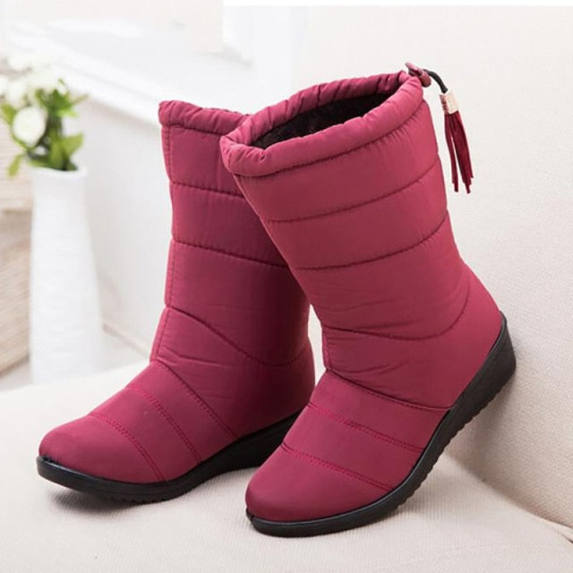 2021 Snow Boots Waterproof Ankle Boots For Women Boots Female Winter Shoes Women Booties Plush Warm Women Winter Boots Mujer