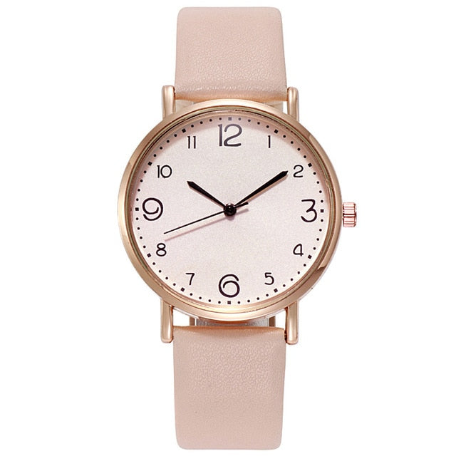 New Women Luxury Quartz Alloy Watch Ladies Fashion Stainless Steel Dial Casual Bracele Watch Leather Wristwatch Zegarek Damski