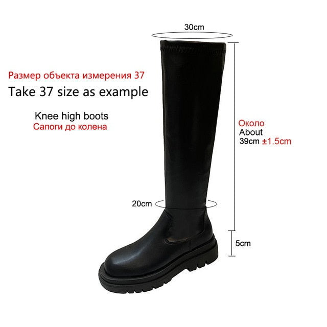 Black flat Over The Knee Boots Women shoes Platform Thigh High Boots Winter Shoes Long Boots Women 2020 Thick Sole Botas Mujer