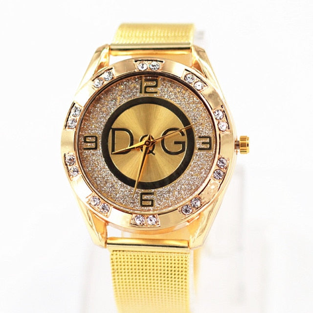 2021 Zegarek Damski new DQG fashion luxury watch crystal quartz female watch gold silver stainless steel ladies dress watch