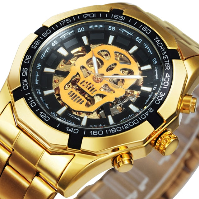 Winner Watch Men Skeleton Automatic Mechanical Watch Gold Skeleton Vintage Man Watch Mens Watches Top Brand Luxury часы мужские