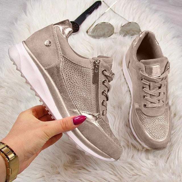 2021 Women's Wedges Sneakers Vulcanize Shoes Sequins Shake Shoes Fashion Girls Sport Shoes Woman Sneakers Shoes Woman Footwear