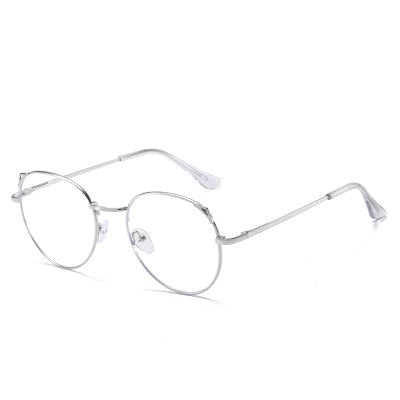 -1.0 -1.5 -2.0 -2.5 -3.0 To -6.0 Women Men Fashion Round Myopia Glasses Oversized Eyeglasses Frames Students Metal Clear Glasses