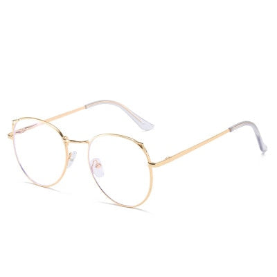 -1.0 -1.5 -2.0 -2.5 -3.0 To -6.0 Women Men Fashion Round Myopia Glasses Oversized Eyeglasses Frames Students Metal Clear Glasses