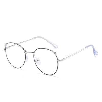 -1.0 -1.5 -2.0 -2.5 -3.0 To -6.0 Women Men Fashion Round Myopia Glasses Oversized Eyeglasses Frames Students Metal Clear Glasses