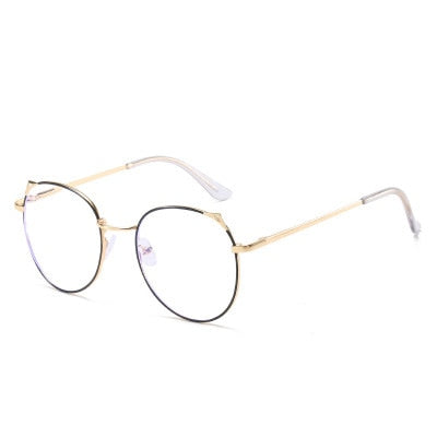 -1.0 -1.5 -2.0 -2.5 -3.0 To -6.0 Women Men Fashion Round Myopia Glasses Oversized Eyeglasses Frames Students Metal Clear Glasses