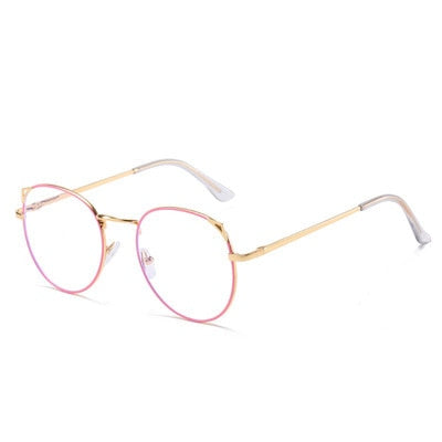 -1.0 -1.5 -2.0 -2.5 -3.0 To -6.0 Women Men Fashion Round Myopia Glasses Oversized Eyeglasses Frames Students Metal Clear Glasses