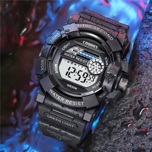 Cool Luminous Men Sport Watch High-end Silicone Strap Military Wrist Watch Led Calendar Waterproof Digital Watch reloj de hombre