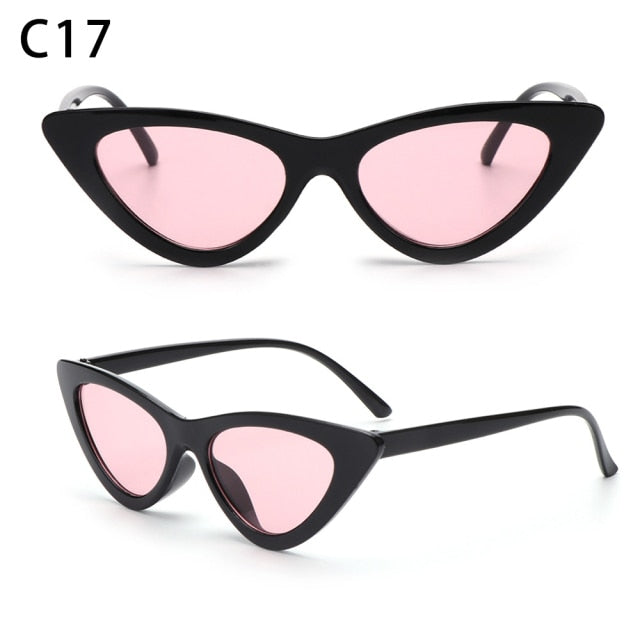 Sexy Cat Eye Sunglasses Women Brand Designer Mirror Black Triangle Sun Glasses Female Lens Shades Streetwear Eyewear UV400