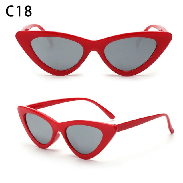 Sexy Cat Eye Sunglasses Women Brand Designer Mirror Black Triangle Sun Glasses Female Lens Shades Streetwear Eyewear UV400