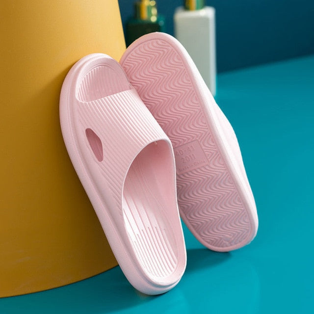 Women Thick Platform Slippers Summer Fashion EVA Soft Sole Beach Slide Sandals Men Couple's Indoor Bathroom Anti-Slip Shoes Home