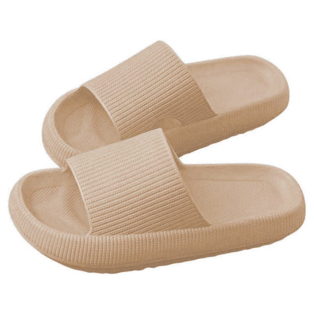 Women Thick Platform Slippers Summer Fashion EVA Soft Sole Beach Slide Sandals Men Couple's Indoor Bathroom Anti-Slip Shoes Home