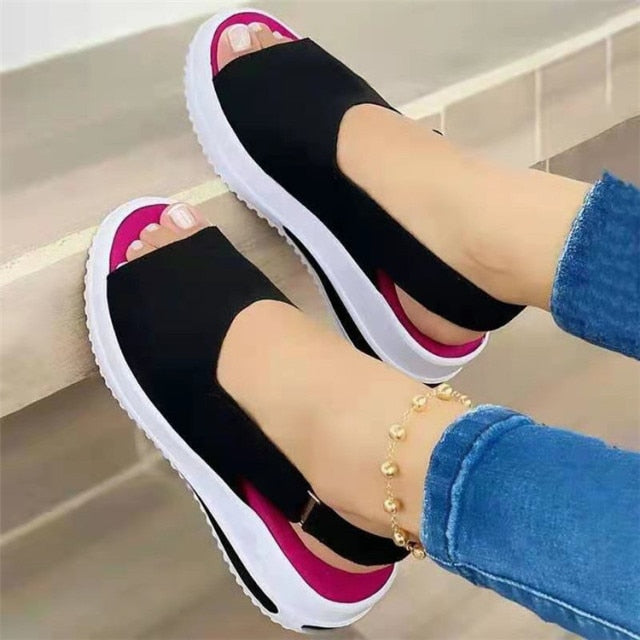 BRKWLYZ 2021 New Women Sandals Soft Stitching Ladies Sandals Comfortable Flat Sandals Women Open Toe Beach Shoes Woman Footwear